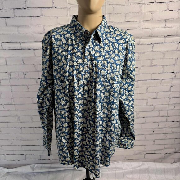 Vintage Today's News Long Sleeve Button-Up Shirt – Size 2X – Paisley Print – NWT - Picture 1 of 8